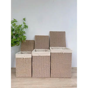 Paniers à linge en bambou et rotin tissés à la main de qualité supérieure, écologiques, vente en gros, paniers de rangement et cadeaux pour hôtels de luxe - Product Image 6