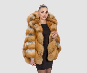 Manteau d'hiver pour femme en fausse fourrure de renard, épais, respirant, 100 % polyester, avec col amovible, prix de gros - Product Image 1