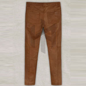 Pantalons en cuir pour hommes Offres Spéciales fabriqués en usine en gros pantalons en cuir taille moyenne décontractés légers et droits de haute qualité - Product Image 5