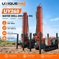 UNIQUEMAC 200m 260m 300m Machine de forage de puits d'eau portable hydraulique pour fondations de maisons