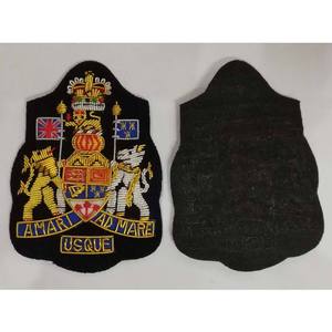 Badge de blazer tactique canadien de luxe personnalisé OEM avec logo, à coudre, en tissu tissé fait main, décoration en dentelle, prix d'usine, vente en gros - Product Image 4