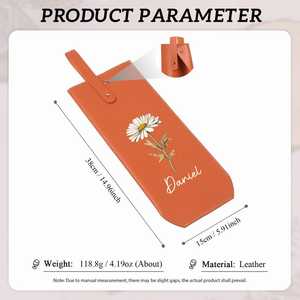 Bolso de mano con nombre personalizado, cuero grabado, flor de nacimiento, regalos de vacaciones para amantes del vino, regalo de Navidad 2017 - Product Image 6