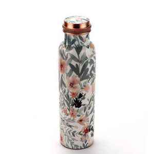 Printed Copper Water <b>Bottle</b> Wholesale Gym Copper Water Drinking <b>Bottles</b> Ayurveda Benefits Peacock Printed Design Water <b>Bottle</b> - Product Image 2