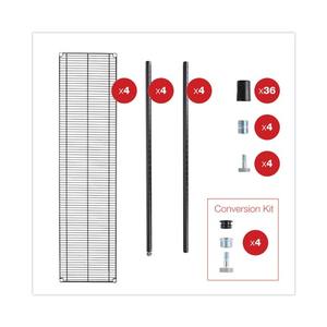 Alera BA Plus 72 Pulgadas X 18 Pulgadas X 72 Pulgadas Kit de Estanterías Metálicas de 4 Niveles, Color Negro Antracita, para Almacenamiento en Garaje - Product Image 5