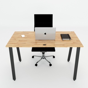 Aton Concept 120x60cm <b>Foldable</b> Modern Office <b>Desk</b> with Metal Legs HBAT002 Minimalist Design Style Melamine Wood Style - Product Image 2