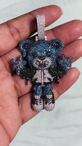 Meilleure vente VVS diamant dessin animé pendentif Streetwear Hip Hop collier avec personnage glacé pour breloques de fête - Product Image 4