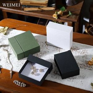 Caja de Joyería WEIMEI con Logotipo Personalizado, Caja de Embalaje de Joyería de Lujo con Cajón Deslizable de Papel para Collares, Colgantes, Pulseras y Anillos - Product Image 3