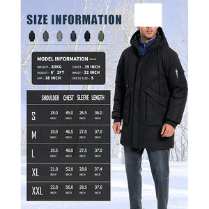 Parka déperlante d'hiver tendance pour hommes manteaux de remplissage en coton toile coupe-vent épaissir doudoune réversible imperméable - Product Image 6