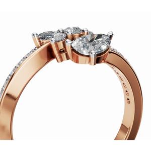 Anillo de diamante cultivado en laboratorio Stellar Fusion en oro amarillo, rosa y blanco de 9 kt, 14 kt y 18 kt para compromiso, novia y uso diario. - Product Image 3