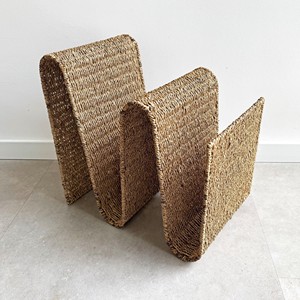 Cheap price office organizer seagrass magazine container leaflet <b>storage</b> basket round newspaper rack - Product Image 5