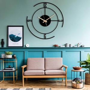 Luxury Round Black Metal Wall Clock With Artistic Detailing Perfect For Modern Homes Apartments Offices Bedrooms And Hallways - Product Image 3