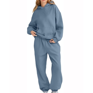 Chándal de forro polar de algodón para mujer, chándal con estampado personalizado en color, conjuntos de chándal para mujer, servicio OEM - Product Image 1