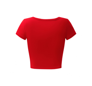 Nuevo estilo de manga corta para mujer, Top corto de manga corta hecho en tela de algodón de alta calidad, camisetas para mujer, precio barato, Top - Product Image 3