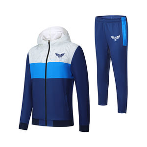 ชุดวอร์มมีซิปสำหรับผู้ชายชุดฝึกฟุตบอลผ้าโพลีเอสเตอร์100% 2ชิ้นเป็นมิตรกับสิ่งแวดล้อม - Product Image 4