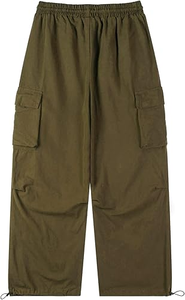 AASTANA WEARS INC Men's Lightweight Wide Leg <b>Oversized</b> <b>Jogger</b> Sweatpants Drawstring Closure Medium Wash Polyester/Cotton Blend - Product Image 6