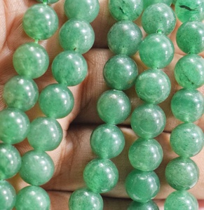 Cuentas de piedra de Aventurina verde redonda de calidad superior, piedra preciosa lisa de 8mm para pulseras DIY - Product Image 3