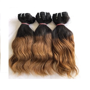 Directo indio de alta calidad 14 ''para mechones ondulados Ombre extensión de cabello Remy virgen de templo indio crudo precio al por mayor de un solo donante - Product Image 1