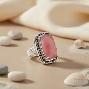 Anillo de Plata 925 con Ópalo Rosa para Mujer, Elegante Accesorio de Joyería con Piedras Preciosas - Product Image 3