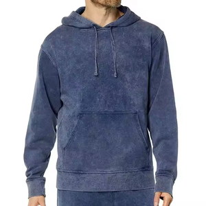 Sweat à capuche zippé délavé à l'acide avec logo personnalisé de haute qualité en gros Sweat à capuche vintage délavé au soleil pour hommes - Product Image 1