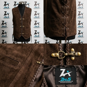 Gilets et vestes en cuir véritable de style vintage personnalisés, coupe décontractée, très tendance, en gros, à vendre - Product Image 4