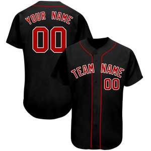 Vente en gros 100% polyester sublimé maillot de baseball noir dernière conception à six boutons chemise de sport d'équipe personnalisable - Product Image 3