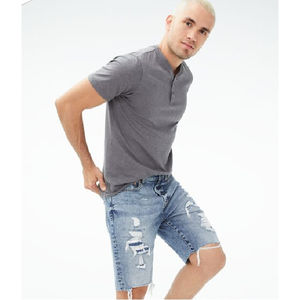 Vêtements de rue pour hommes personnalisés Shorts Fashion Baggy Hommes Travail Demi-pantalon Loose Denim Jean Shorts OEM ODM Service personnalisé - Product Image 2