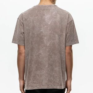 100% coton T-shirt pour hommes coupe ample imprimé lavage à l'acide T-shirts pour hommes poids lourd T-shirt impression personnalisé T-shirt stock décontracté - Product Image 4