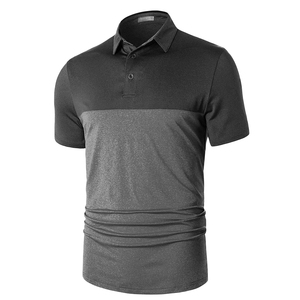 Vente en gros de t-shirt polo pour hommes à manches courtes coupe ajustée debout à trois panneaux chemise en coton respirant à manches courtes de qualité - Product Image 1