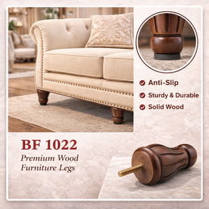 Tapered Wooden <b>Furniture</b> <b>Leg</b> Solid <b>Wood</b> Sofa Table Bed <b>Leg</b> Brown Finish OEM Custom Manufacturer Factory Wholesale - Product Image 1