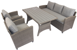 Juego de mesa de comedor de ratán para exteriores de 8 plazas, cómodo cojín de asiento, muebles de jardín del fabricante de Vietnam, modelo 211G - Product Image 2