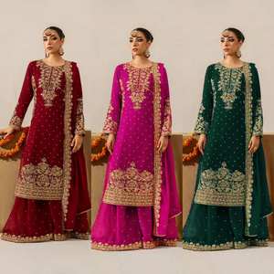 Vente flash : Ensemble palazzo vintage à taille naturelle avec dupatta pour les festivals/événements religieux et les rassemblements formels à bon prix - Product Image 5