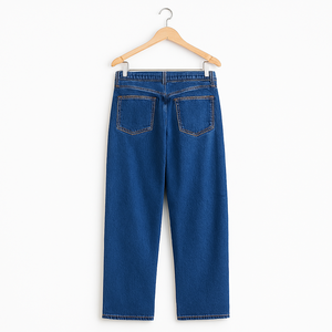 Plus Size Cotton/Polyester Men's Baggy <b>Jeans</b> Customized Logo Straight Pattern Mid <b>Waist</b> Light Breathable Outdoor Workout Casual - Product Image 4