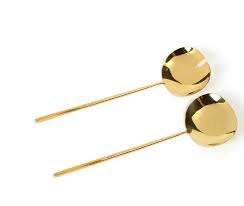 ช้อนส้อมตักสลัดด้ามทองเหลืองทำมือสำหรับใช้ในบ้านและโรงแรมเครื่องมือทำสลัด100% เครื่องครัวเสิร์ฟสลัด - Product Image 6