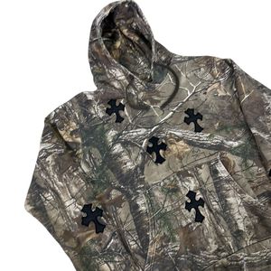 OEM personalizado bordado más tamaño Sudadera con capucha de peso pesado 100% algodón Real Tree Camo Sudadera con capucha cruzada - Product Image 4
