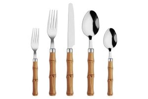 Ensemble de couverts en acier inoxydable avec manche en bois créatif, couteau, fourchette, cuillère, 4 pièces, argenterie de luxe pour restaurant - Product Image 4