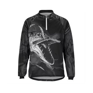 Camisetas de pesca de manga larga para hombre con sublimación personalizada a precio de fábrica, cómodas camisas transpirables de talla grande, protección UPF 50 - Product Image 1