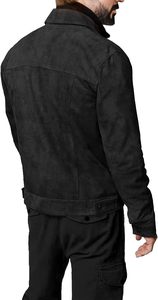 Venta al por mayor de chaqueta de cuero genuino para los hombres de segunda capa de cuero de vaca abrigos de cuero de ante motocicleta de los hombres chaquetas personalizables - Product Image 3