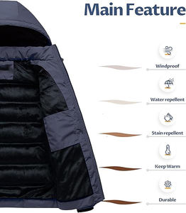 Meilleure vente de manteaux chauds d'hiver personnalisés pour hommes High Street col montant en coton rembourré veste de baseball matelassée bouffante à l'avant - Product Image 3