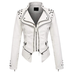 Chaqueta de cuero para mujer en alta calidad, diseño fabuloso, chaqueta de cuero transpirable a prueba de viento, chaqueta de motorista de talla grande para mujer, OEM - Product Image 1