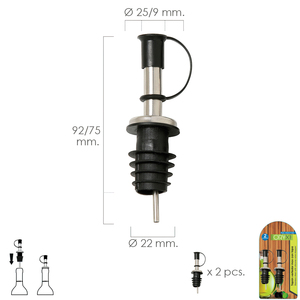Tappo Versatore in Acciaio Inossidabile con Coperchio (2 Pezzi) - Product Image 1