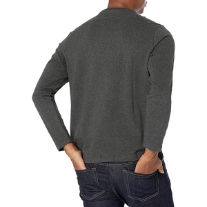 T-shirts pour hommes en coton doux écologique, à manches longues, avec logo personnalisé, streetwear, impression sérigraphique - Product Image 2