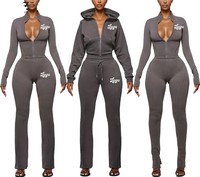 Ensemble de survêtement pour femme avec logo personnalisé, comprenant un bonnet de sport et un legging confortable et très extensible