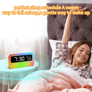 Tuya ứng dụng điều khiển bé ngủ Viện trợ tiếng ồn Trắng RGB thức dậy ánh sáng ban đêm với kỹ thuật số Đồng hồ báo thức & BT Loa - Product Image 2