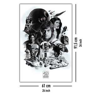 Affiche sur toile de style moderne pour le 40e anniversaire de Star Wars, montage pour décoration murale - Product Image 5