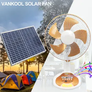 Ventilador solar recargable para música, dispositivo de ventilación de 12 pulgadas y 18 pulgadas, CA/CC de 6 voltios y 12 voltios, precio con panel con luz