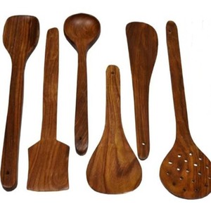 Herramienta de cocina para servir ensaladas, cuchara de servidor de mezcla de ensaladas, utensilios de cocina con soporte de madera - Product Image 5