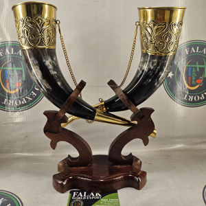 Diseño de lujo Cuerno para beber de la mejor calidad con soporte de madera Cuerno de buey Jarra vikinga Acabado pulido Artículo Cuerno de Búfalo de buey por FWE - Product Image 5