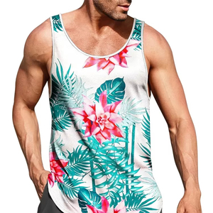 Nueva camiseta sin mangas de verano para hombre, ropa de viaje clásica Hawaiana para exteriores para hombre, chaleco con estampado 3D de hoja de palma y cuello redondo de talla grande - Product Image 2