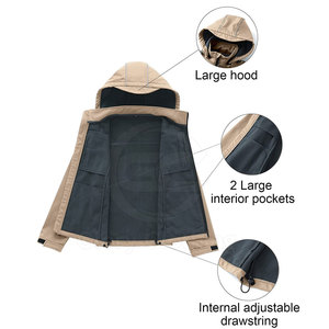 Nueva chaqueta Softshell con estampado personalizado para hombre chaqueta impermeable a prueba de viento con capucha para exteriores - Product Image 3