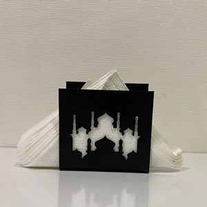 Porte-serviettes en dentelle Taj Mahal artistique, parfait pour la mise en place de la table de fête, le comptoir de cuisine et l'affichage décoratif en provenance d'Inde - Product Image 1